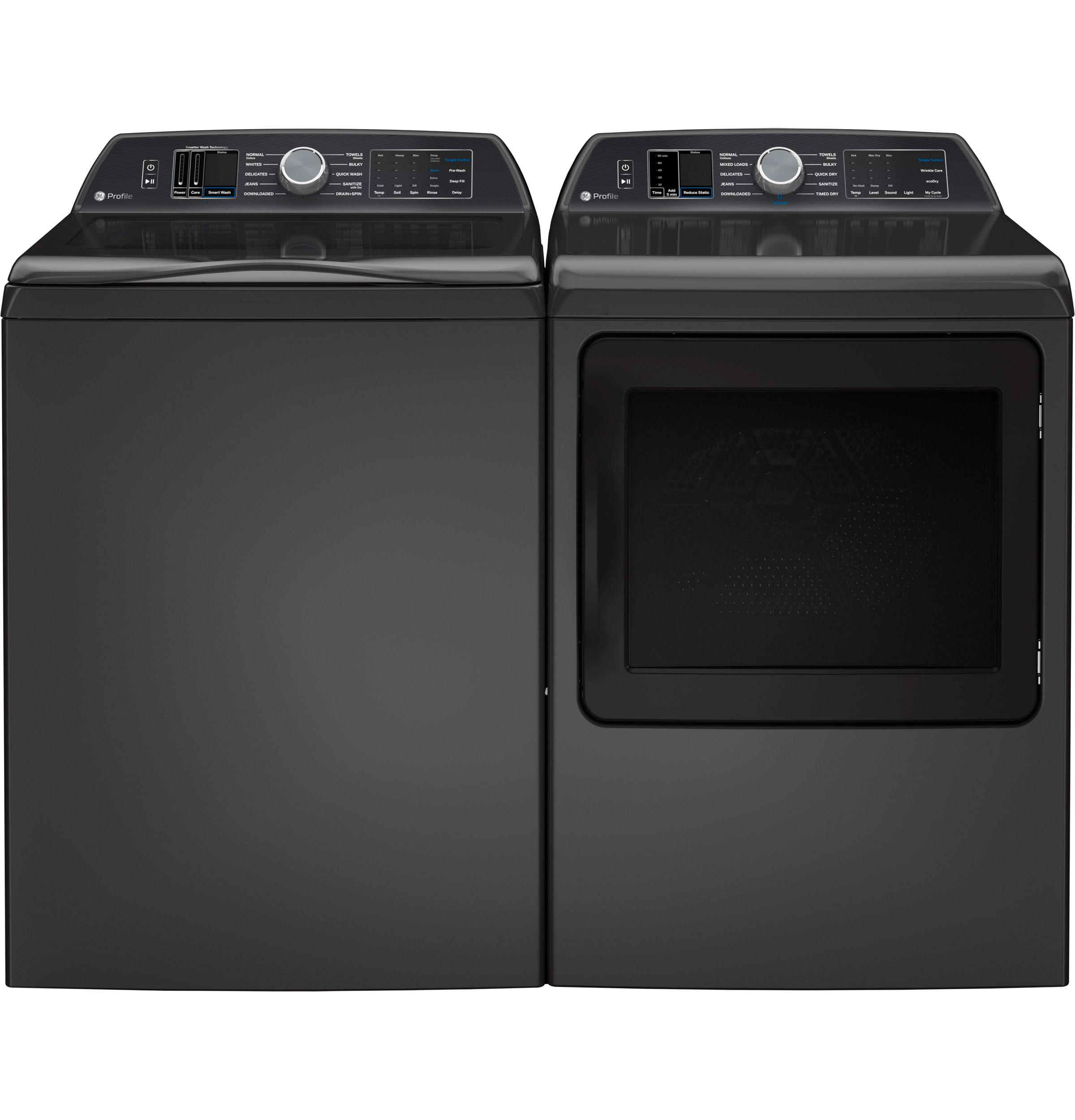 Rent to Own GE Appliances Profile Washer with Gas Dryer Diamond Gray at